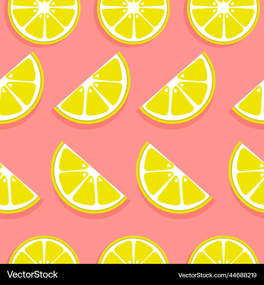 Seamless pattern with yellow lemons Royalty Free Vector