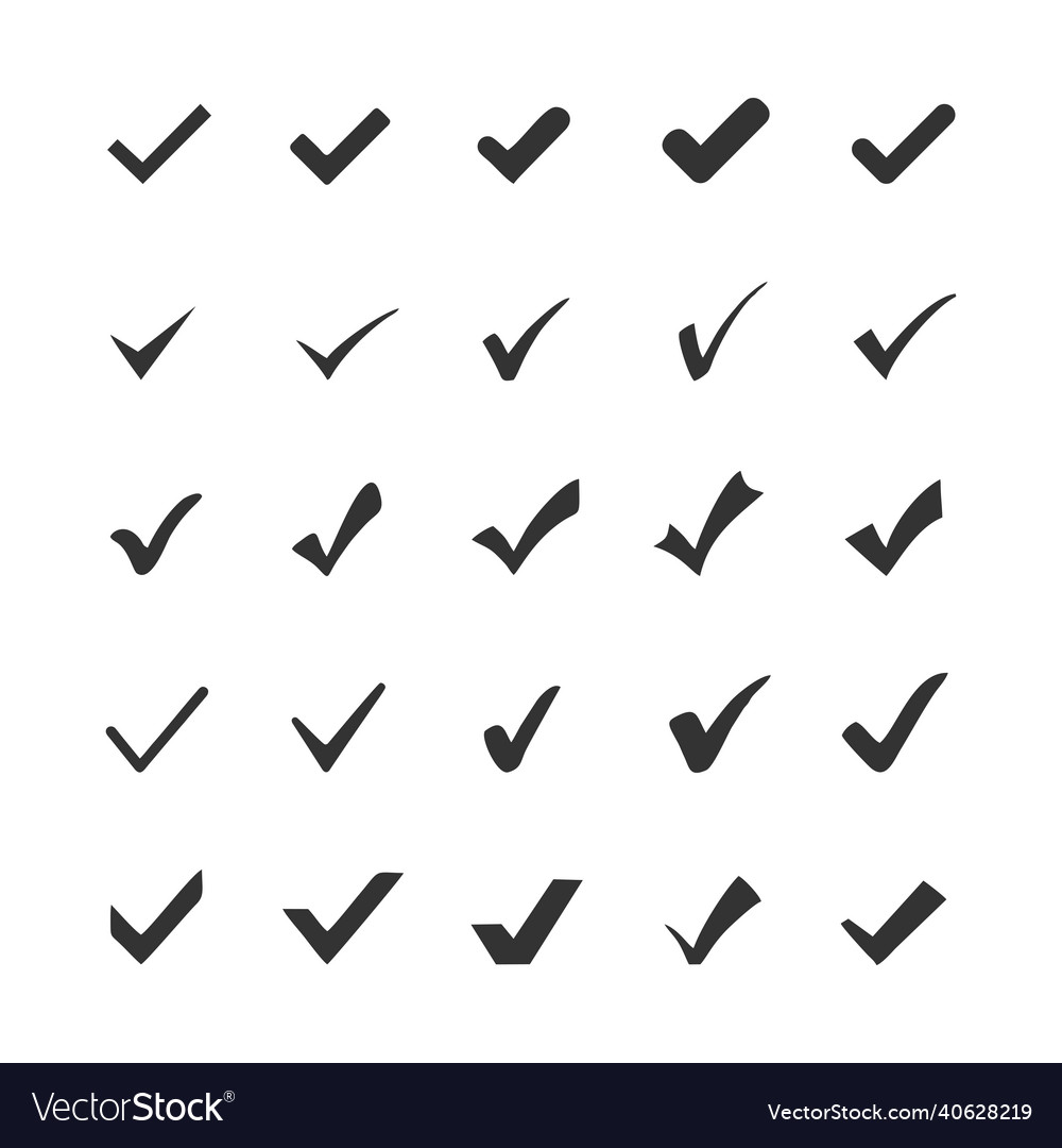 Set of check mark buttons