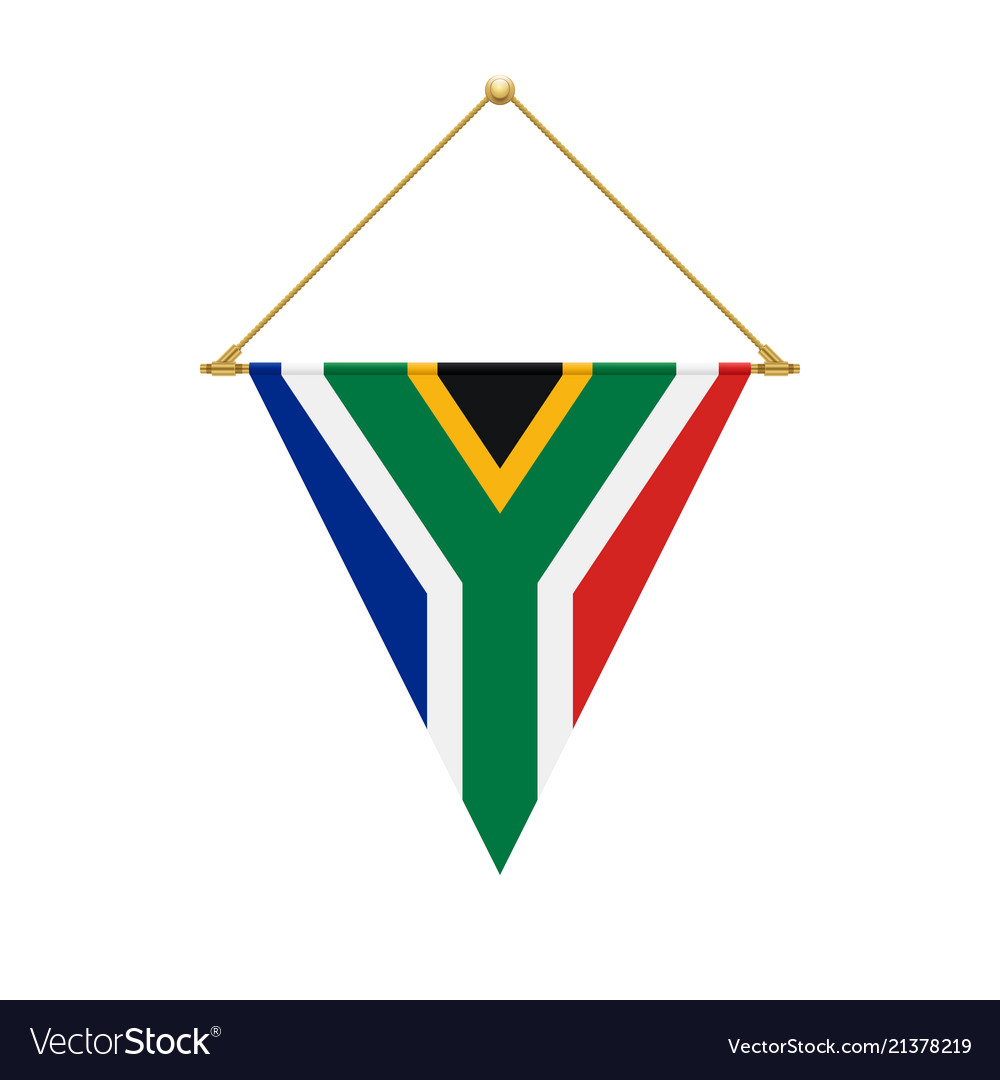 South african triangle flag hanging Royalty Free Vector