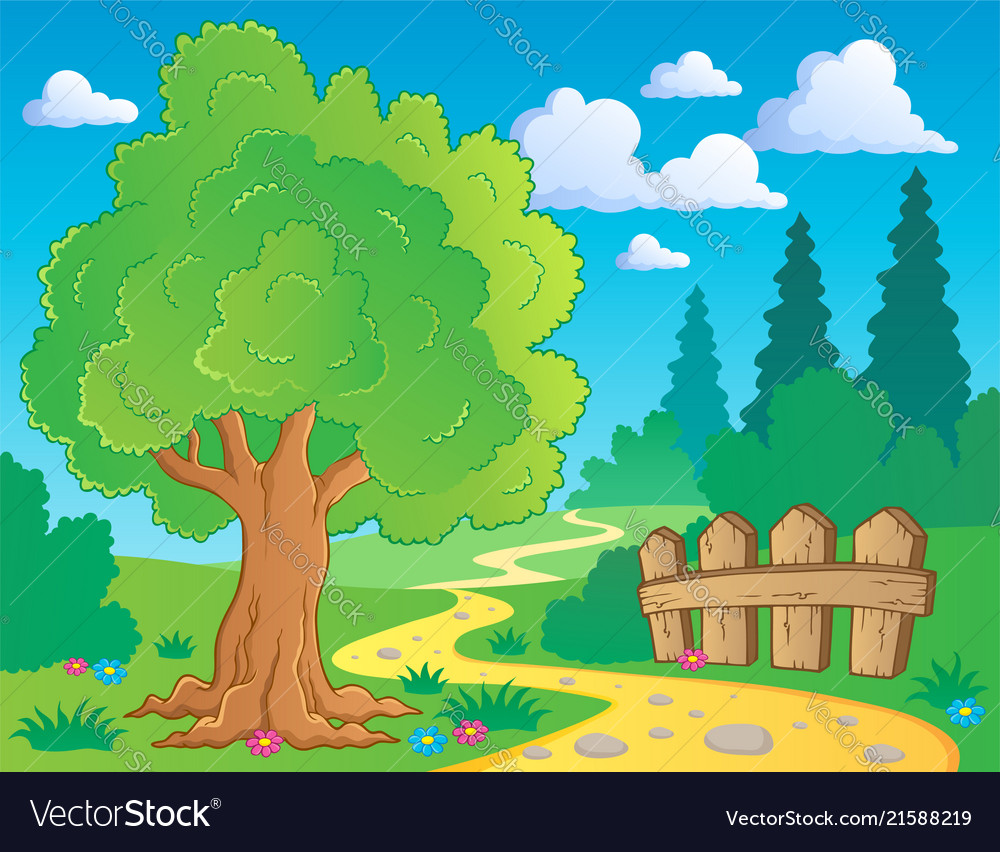 Tree theme image 2 vector image Tree theme image 2