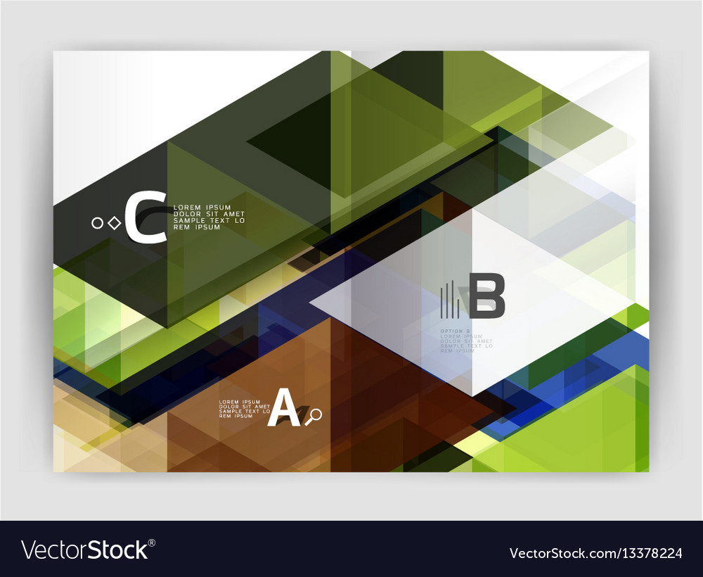 Abstract background with color triangles annual vector image Abstract background with color triangles annual