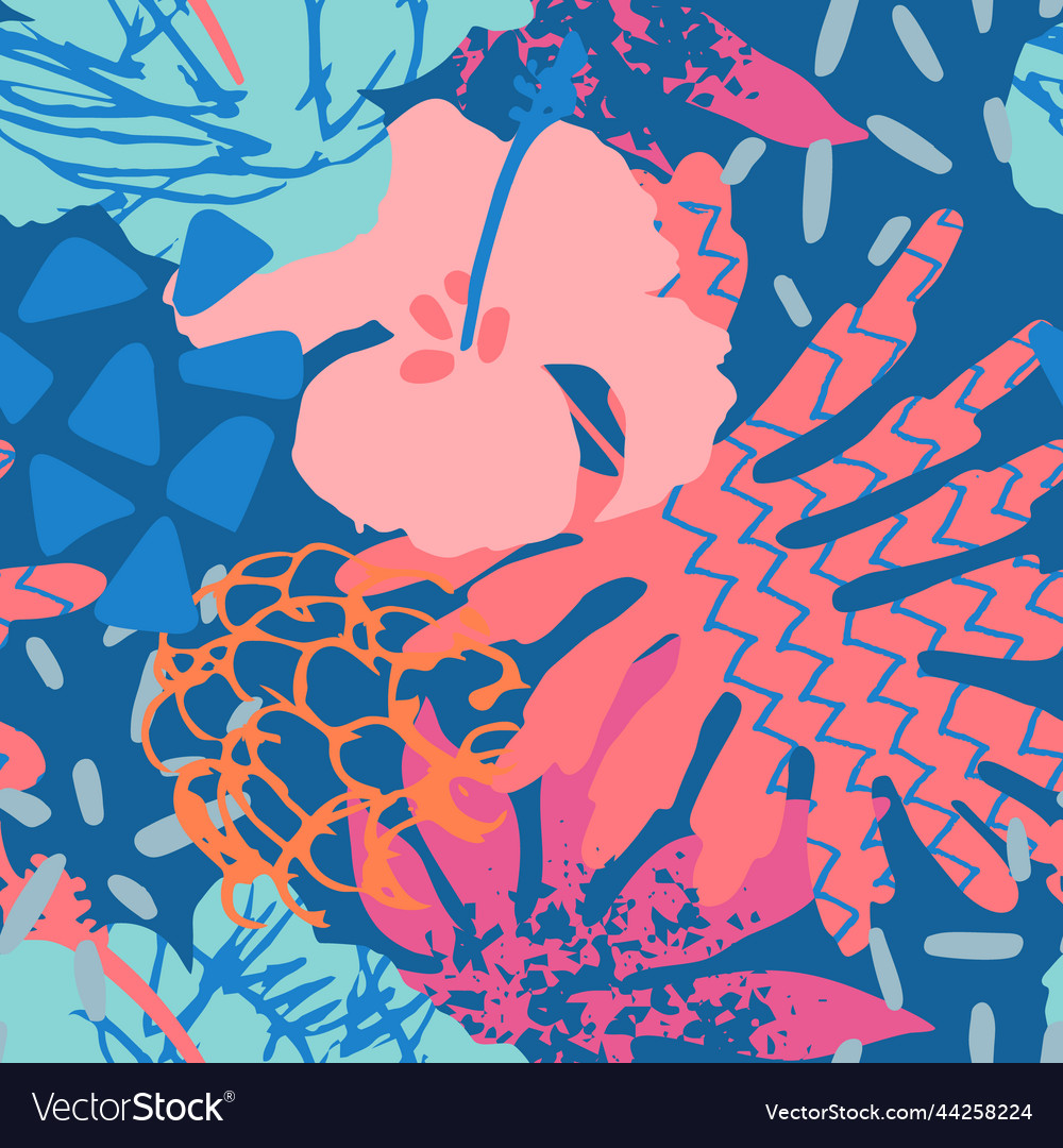 Abstract botanical leaves seamless vector image Abstract botanical leaves seamless
