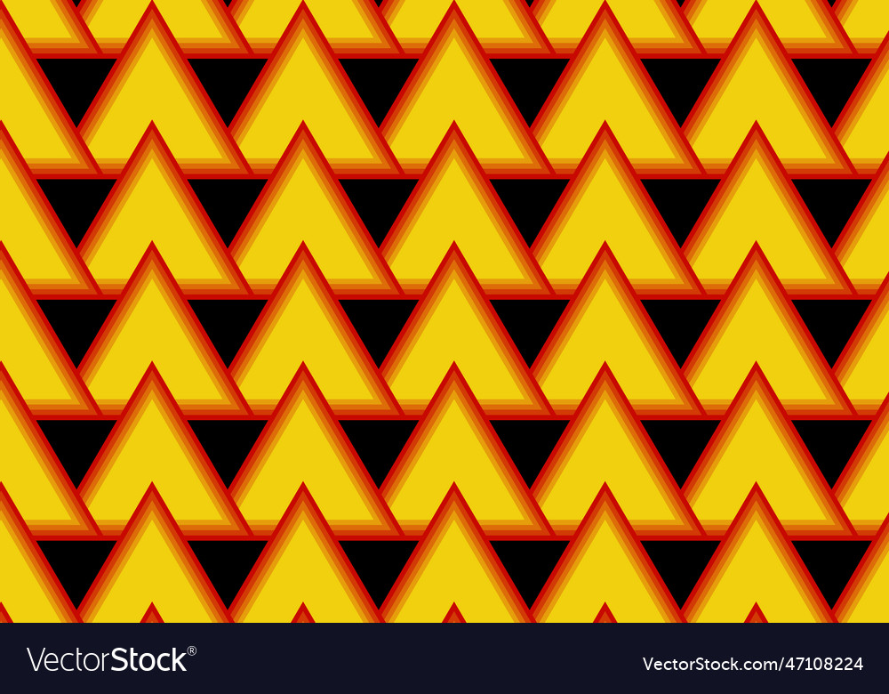 Abstract pattern triangle repeat orange on black vector image Abstract pattern triangle repeat orange on black