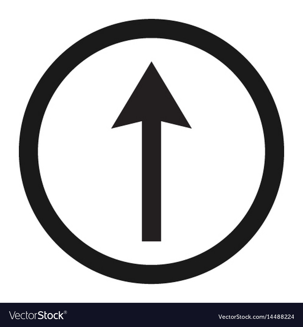Ahead only and drive straight sign line icon Vector Image