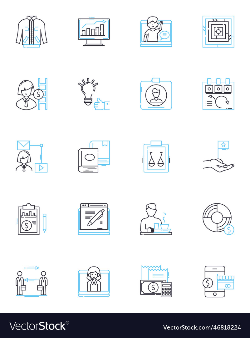 Basic principle linear icons set fundamentals vector image Basic principle linear icons set fundamentals
