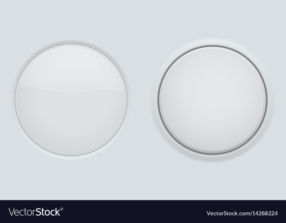 Blank round buttons light gray button set