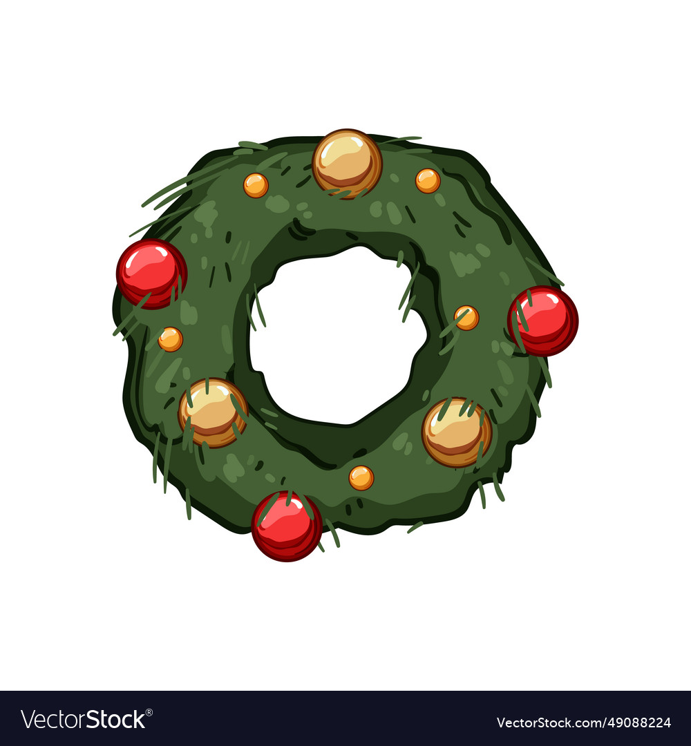 Border christmas wreath cartoon Royalty Free Vector Image