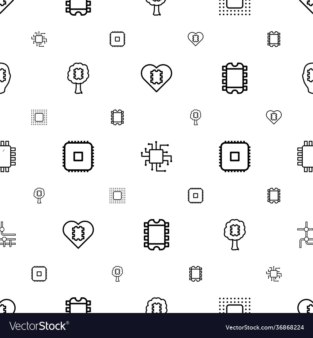 Cpu icons pattern seamless white background
