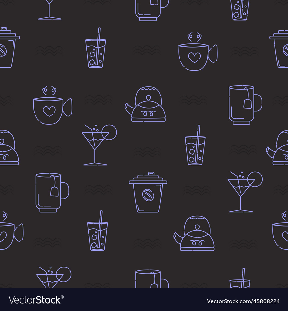 Drinks seamless pattern vector image Drinks seamless pattern