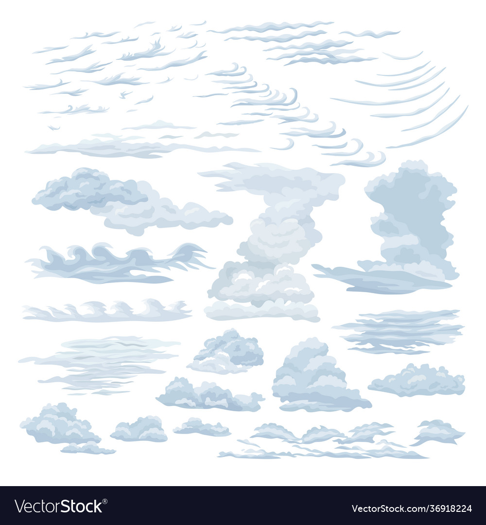 Feathery Cloudscape - Sparse Cumulus & Cirrus