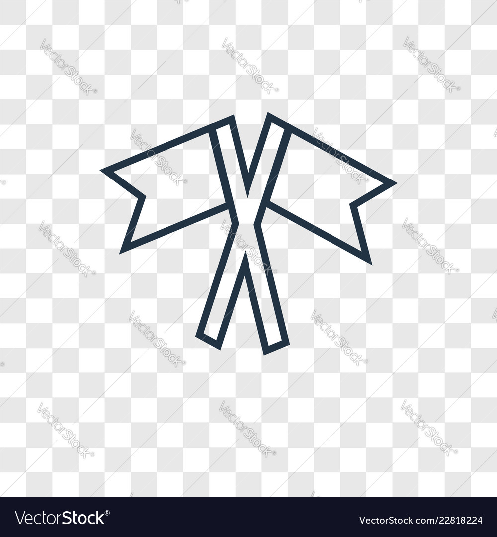 Flag concept linear icon isolated on transparent vector image Flag concept linear icon isolated on transparent