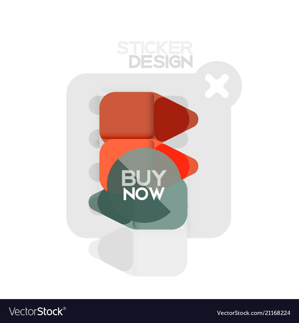 Flat design triangle arrow shape geometric sticker