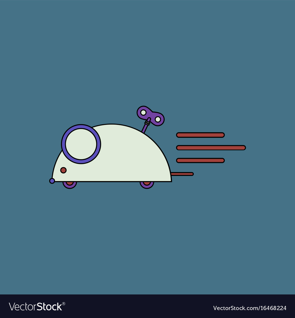 Flat icon design collection clockwork mouse toy
