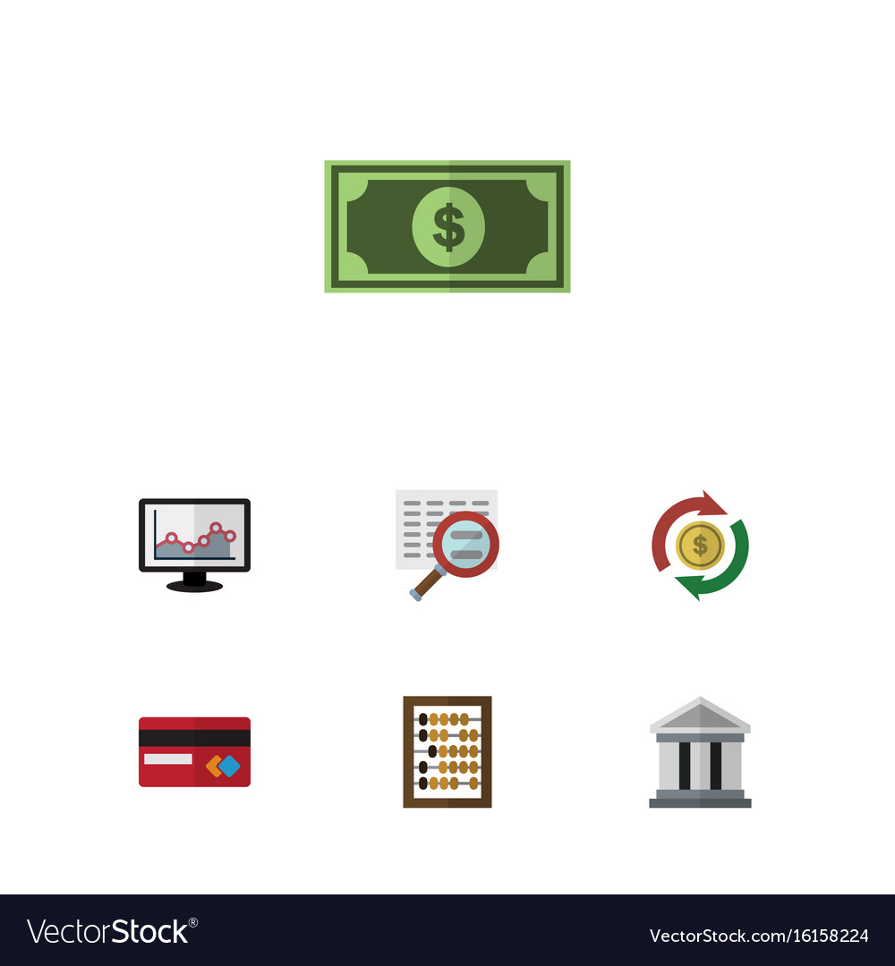Flat icon incoming set of counter scan bank