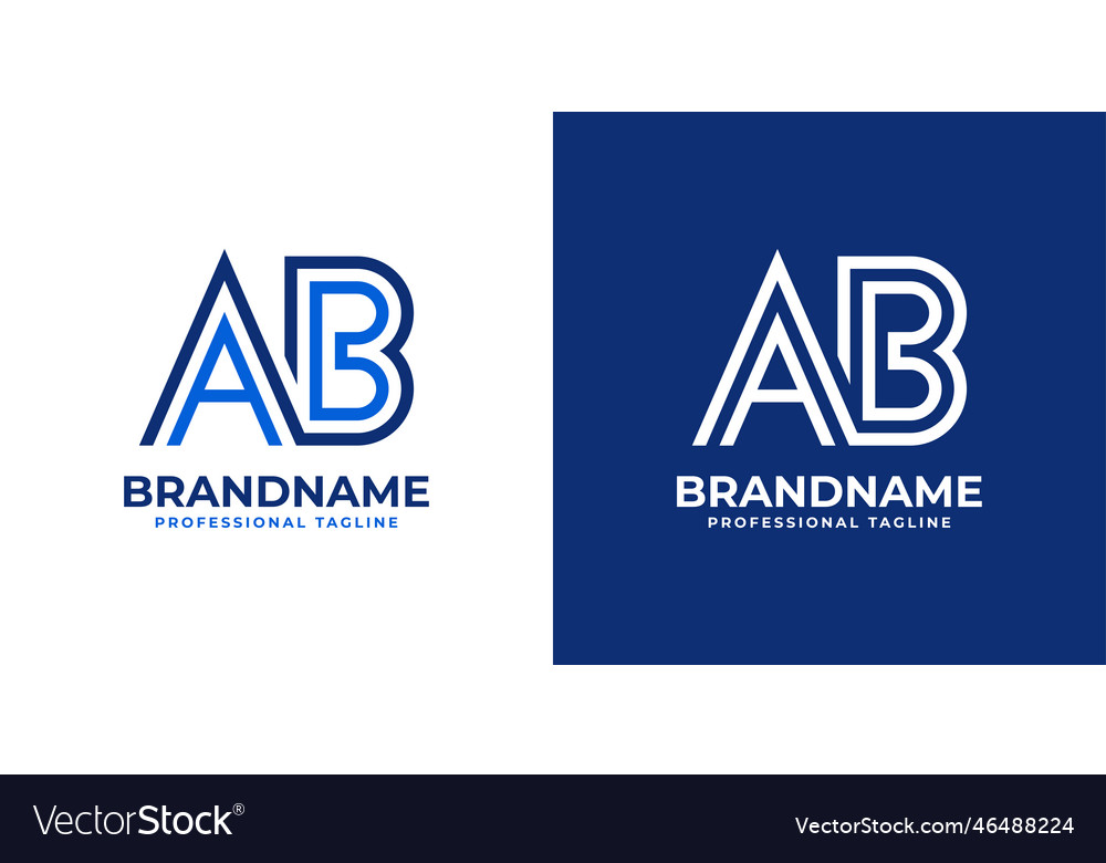 Letter ab line monogram logo suitable for any Vector Image