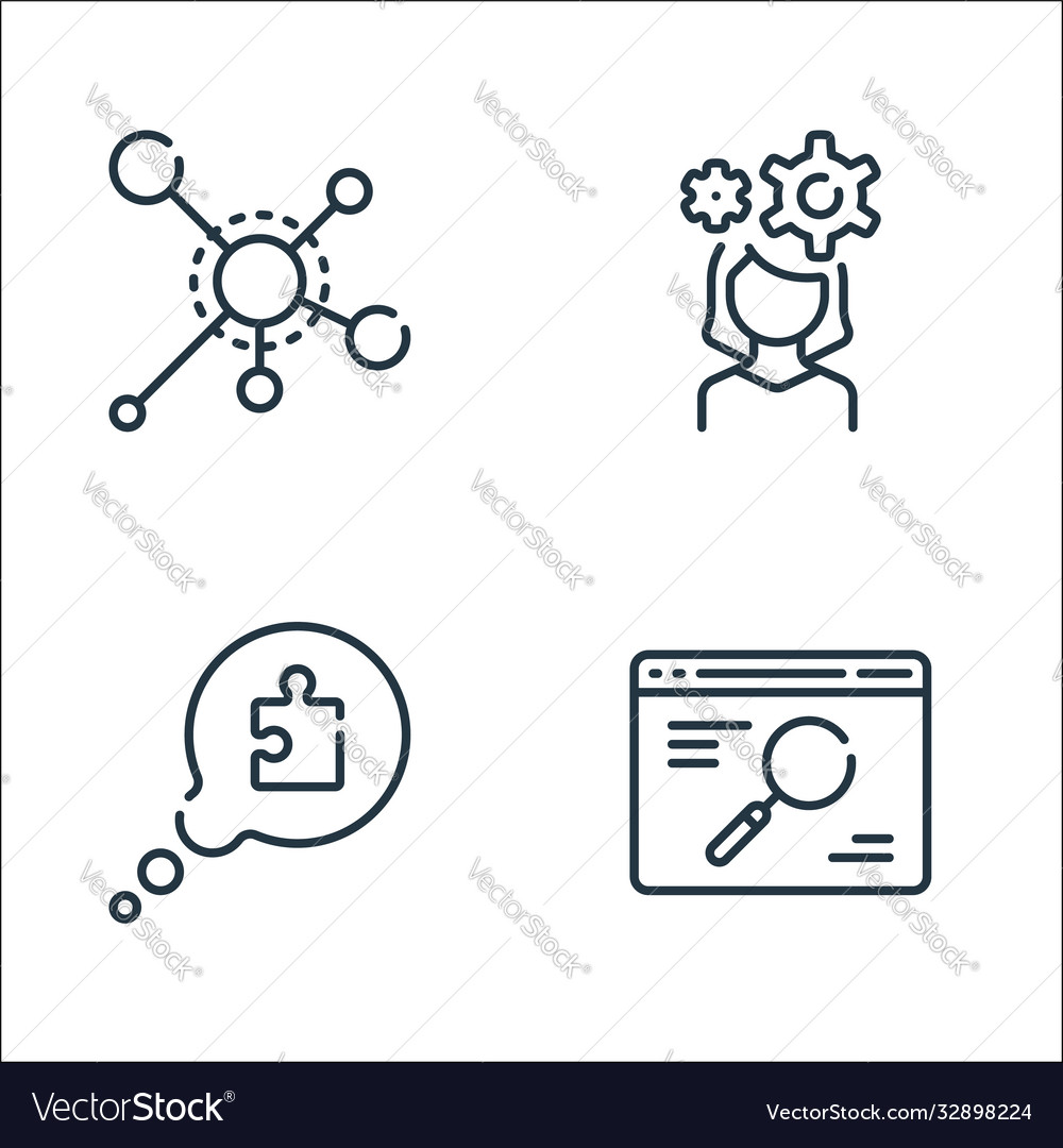 Life skills line icons linear set quality vector image Life skills line icons linear set quality