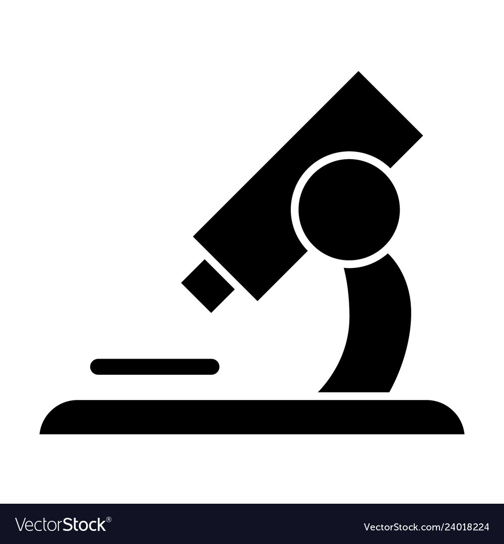 Microscope solid icon lab tool vector image Microscope solid icon lab tool