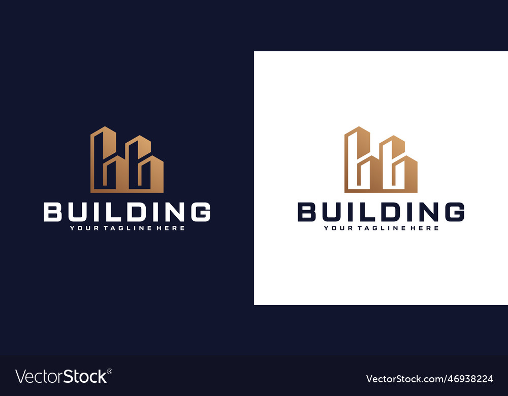 Modern simple building logo design Royalty Free Vector Image