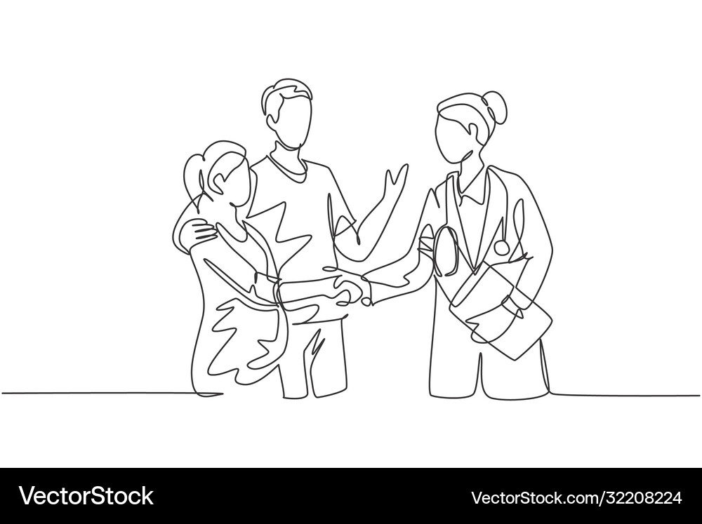 One line drawing obstetrician and gynecologist Vector Image