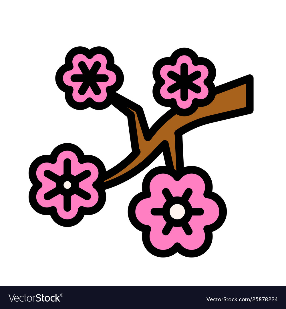 Plum blossom chinese lunar new year filled icon