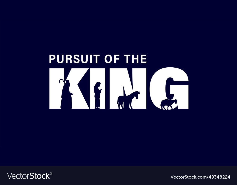 Pursuit of the king christmas card with shepherds vector image Pursuit of the king christmas card with shepherds
