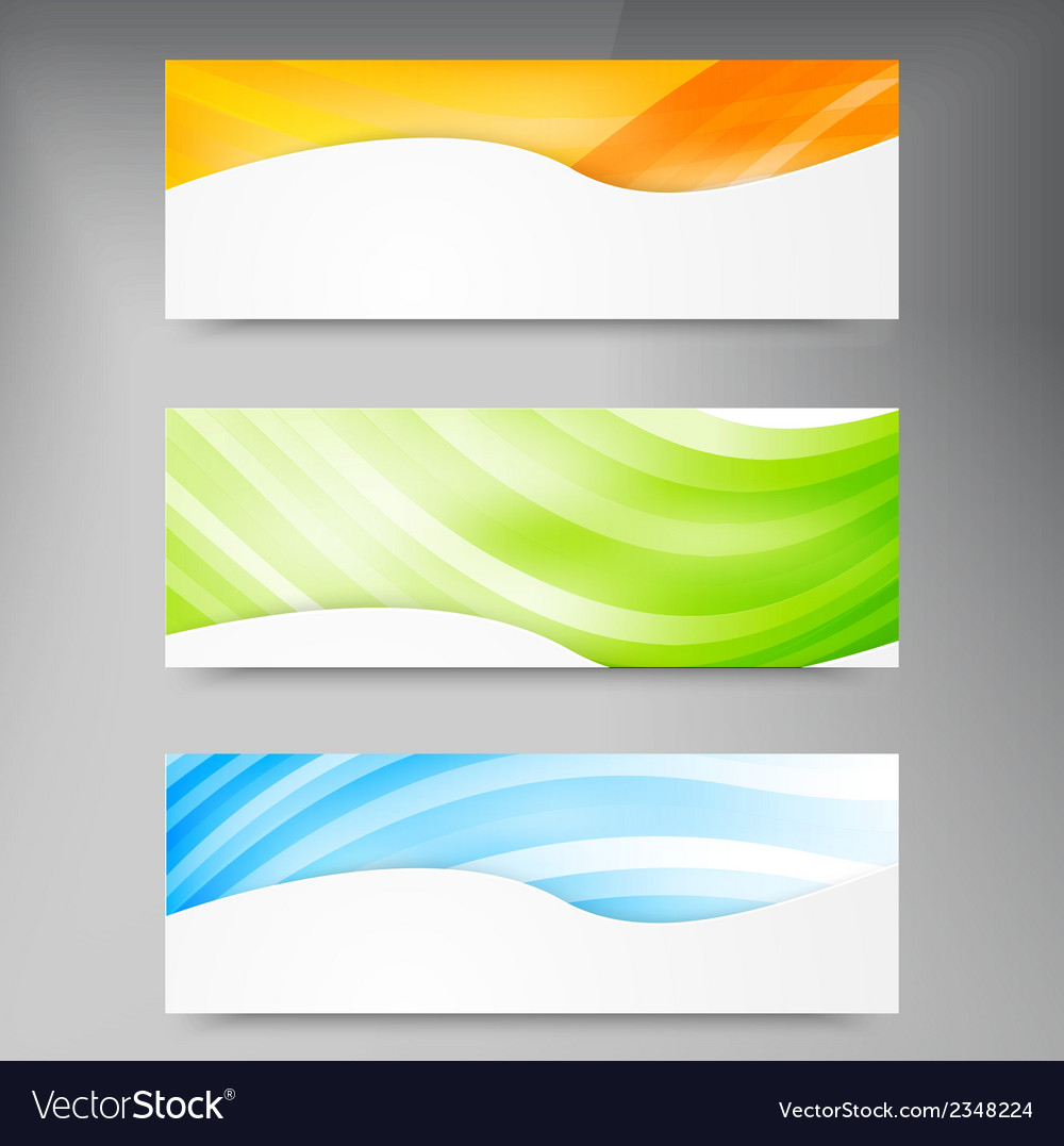 Set of modern banners with lines