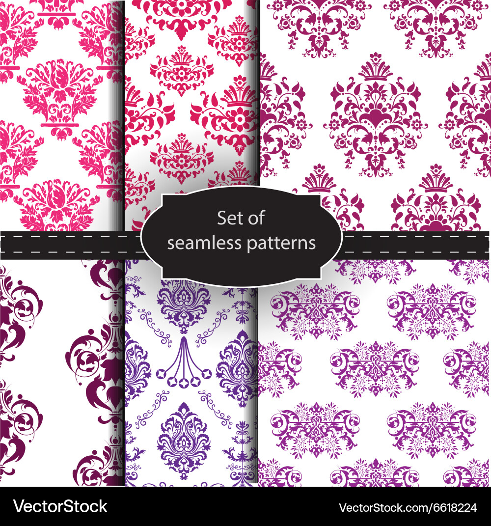 Set seamless luxury patterns Royalty Free Vector Image