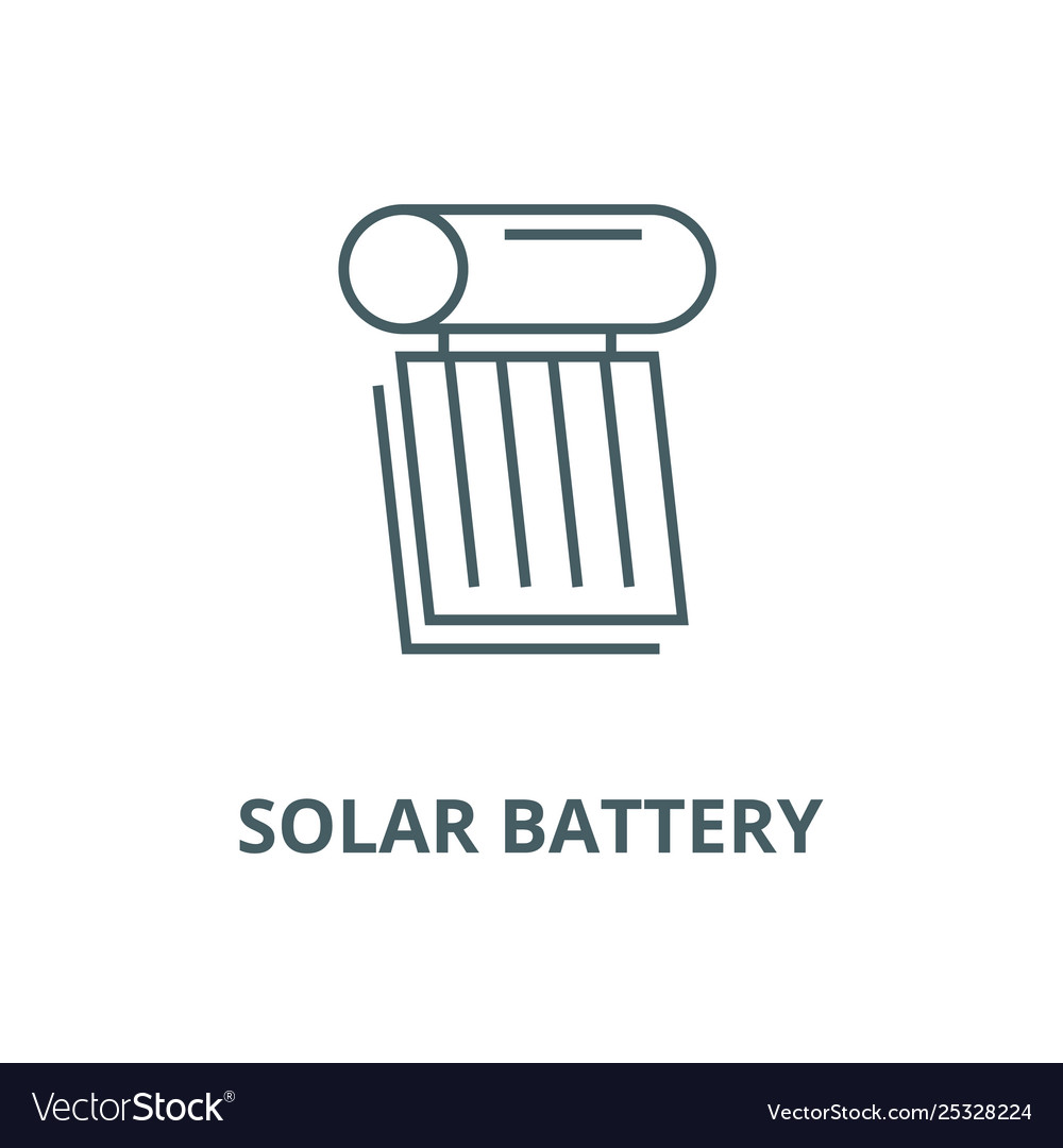 Solar battery line icon