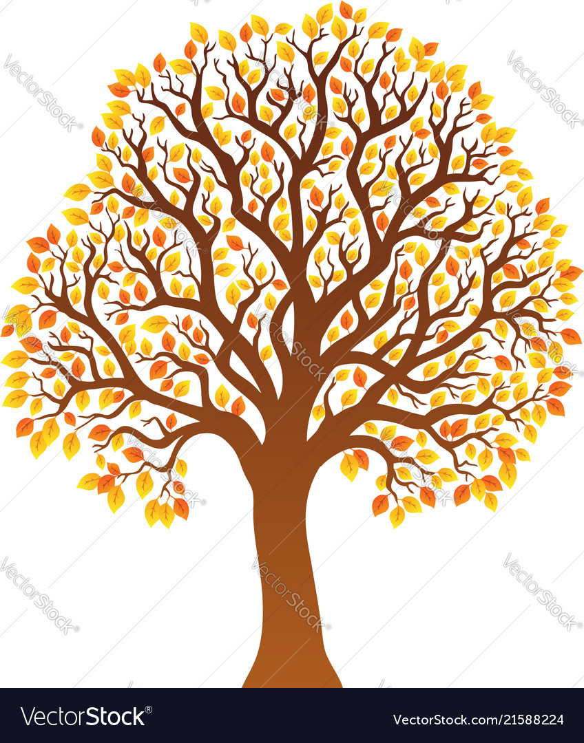 Tree with orange leaves 1