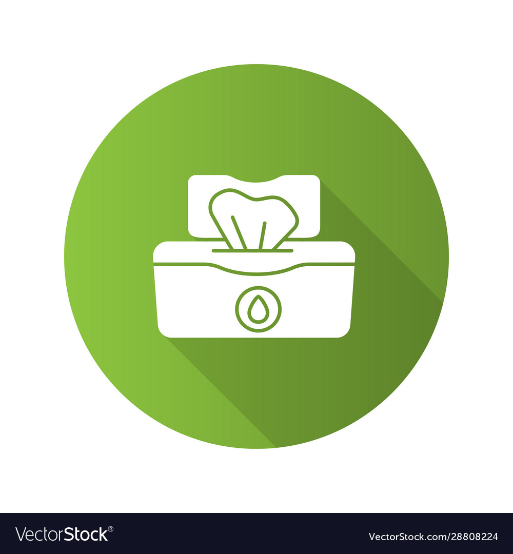 Wet wipes pack flat design long shadow glyph icon