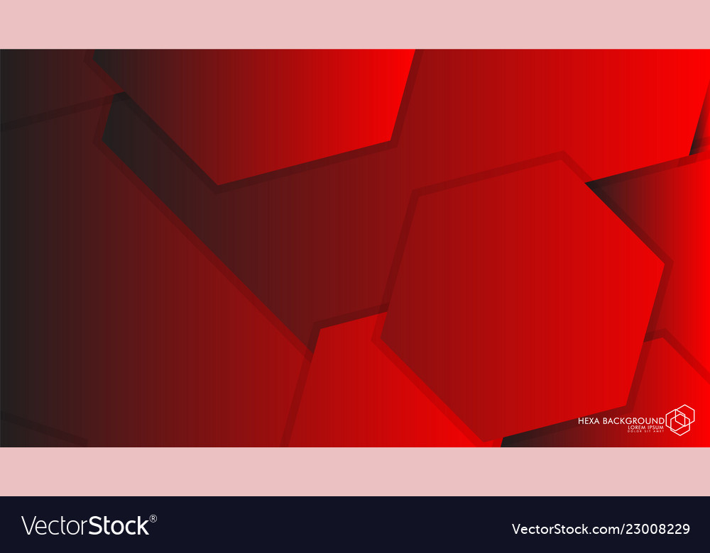 Abstract background hexagon red light and shadow vector image Abstract background hexagon red light and shadow