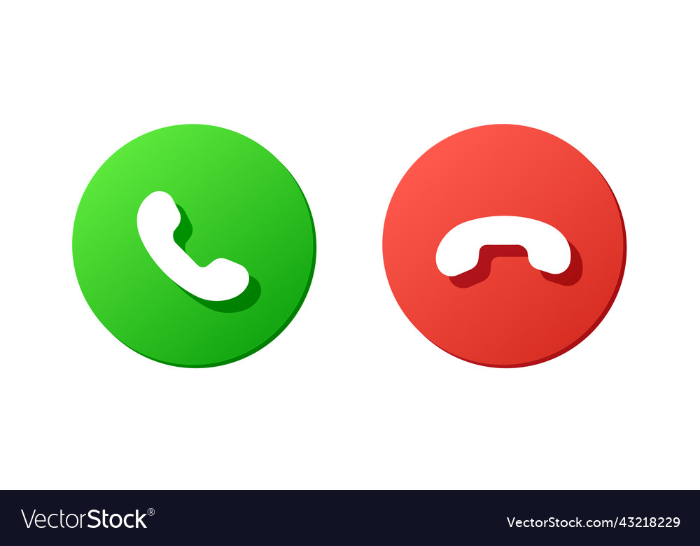 Answer and decline phone call buttons Royalty Free Vector