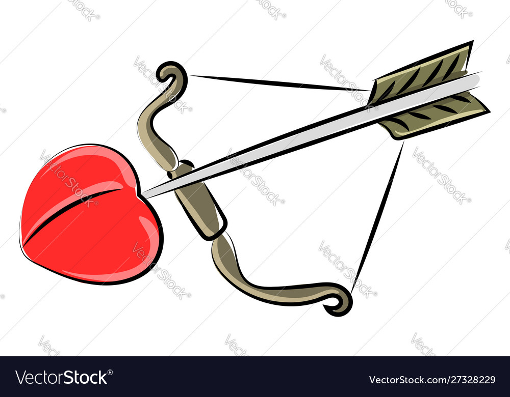 Bow and arrow on white background