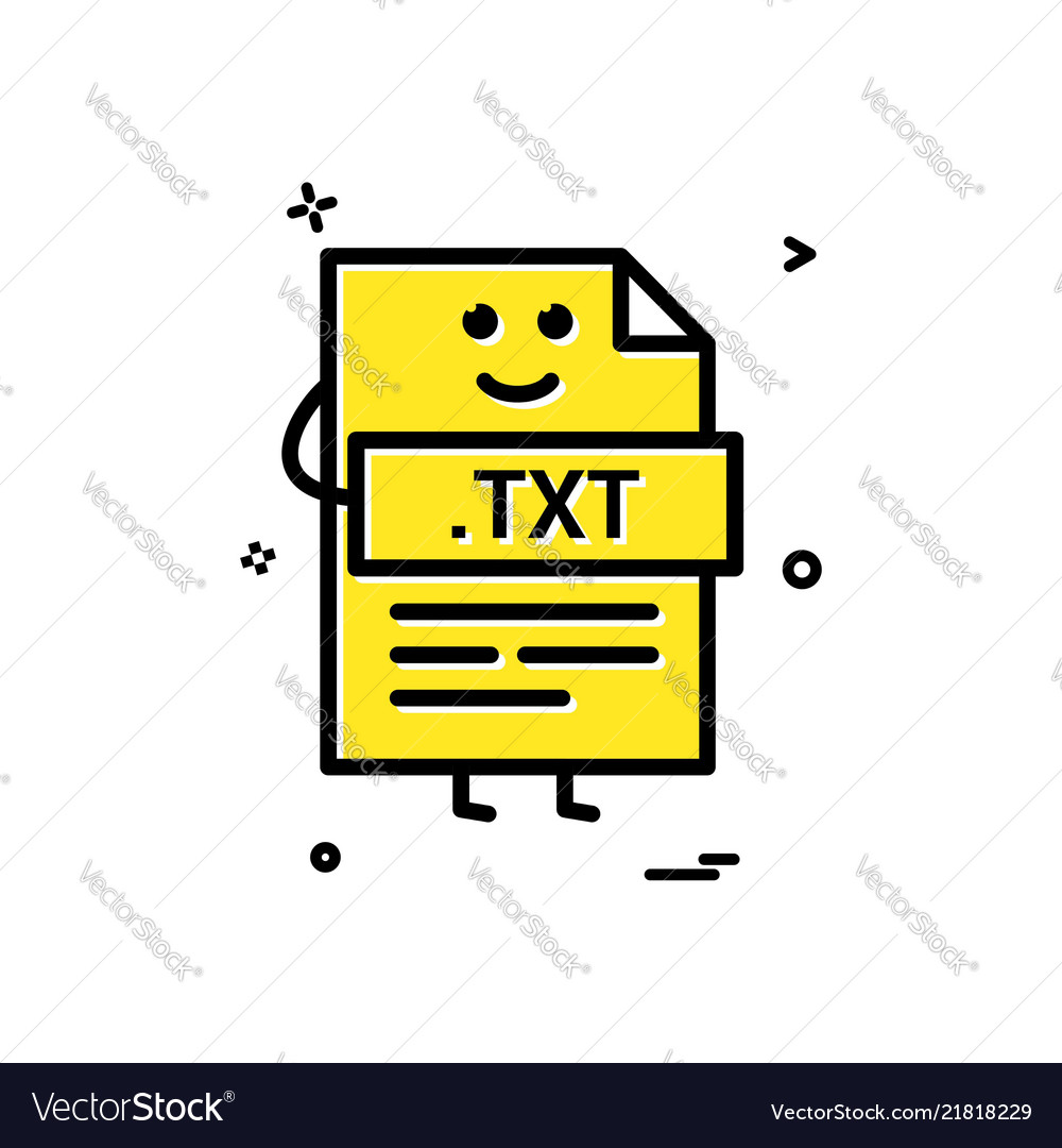Computer txt file format type icon design vector image Computer txt file format type icon design