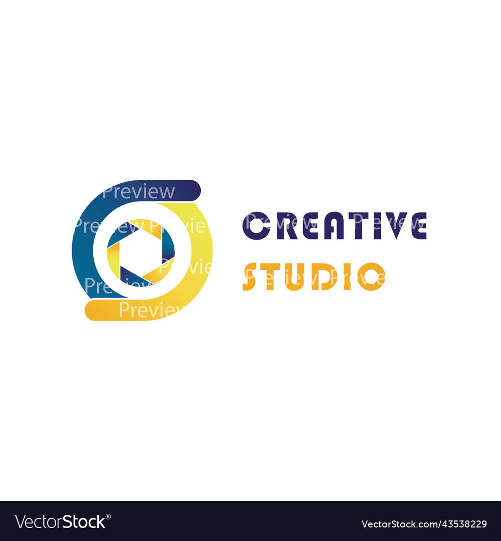 Creative studio logo Royalty Free Vector Image