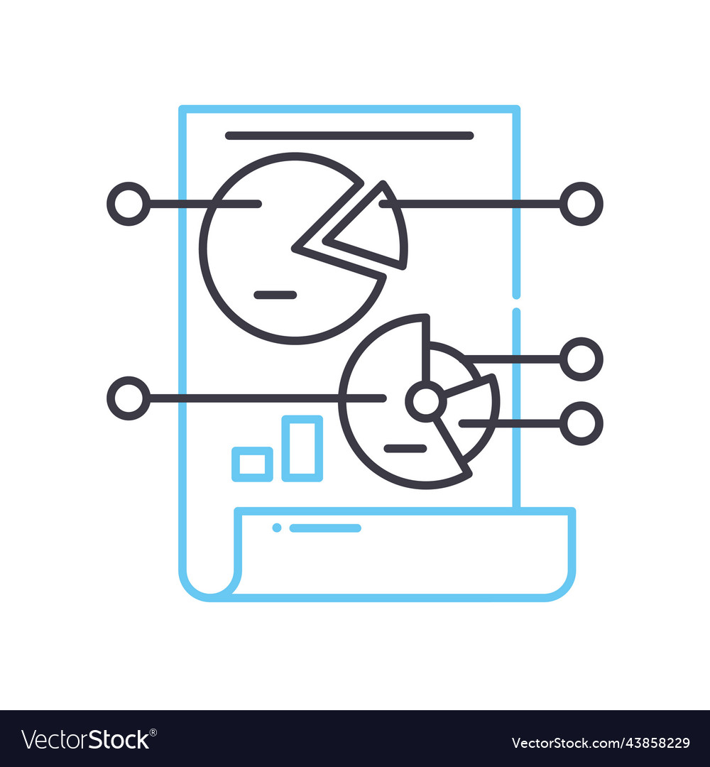 Data analytics line icon outline symbol vector image Data analytics line icon outline symbol