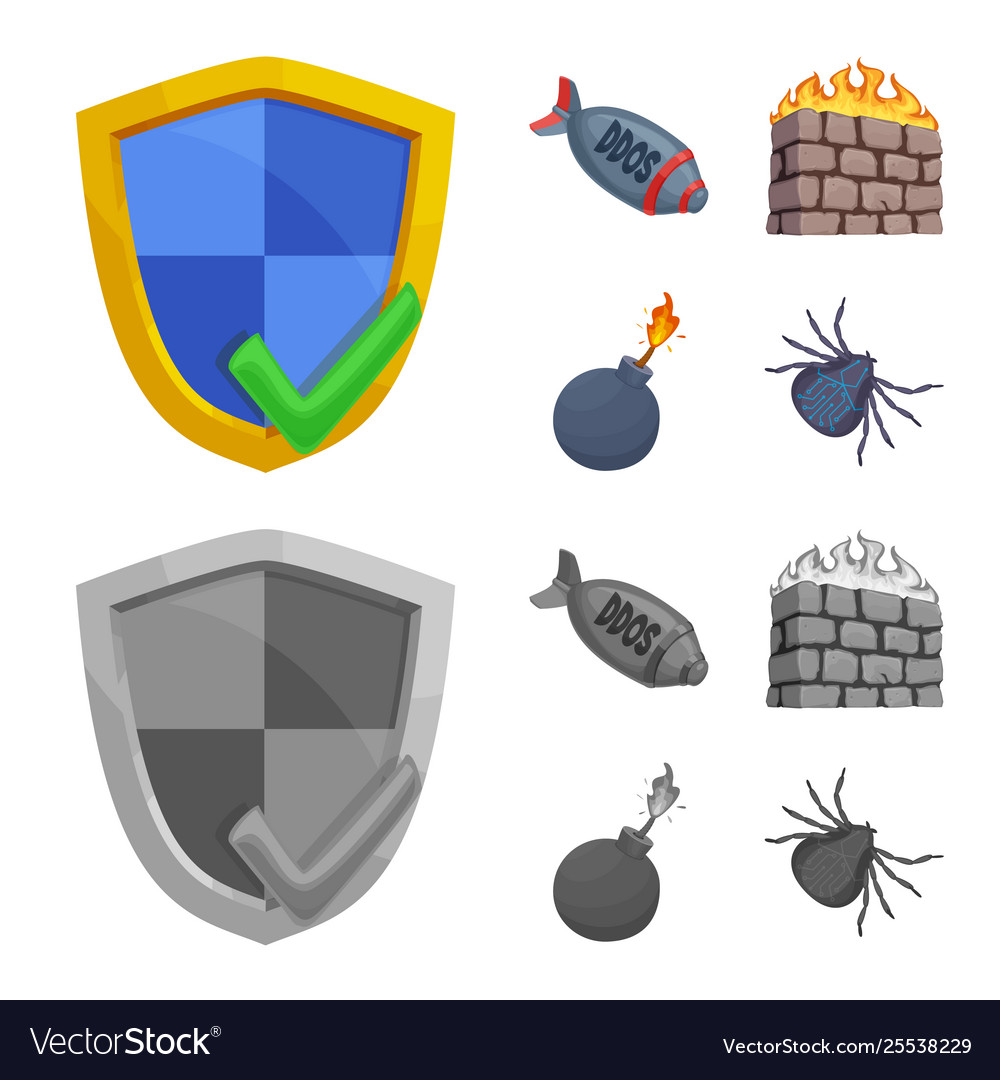Design virus and secure symbol vector image Design virus and secure symbol