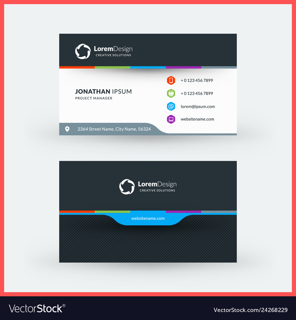 Double-sided horizontal business card template