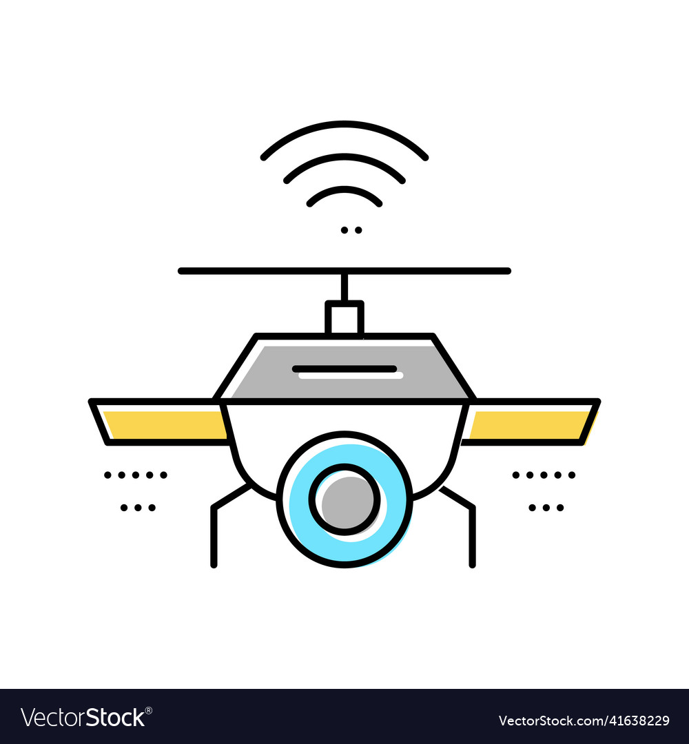 Drone with wifi and camera color icon