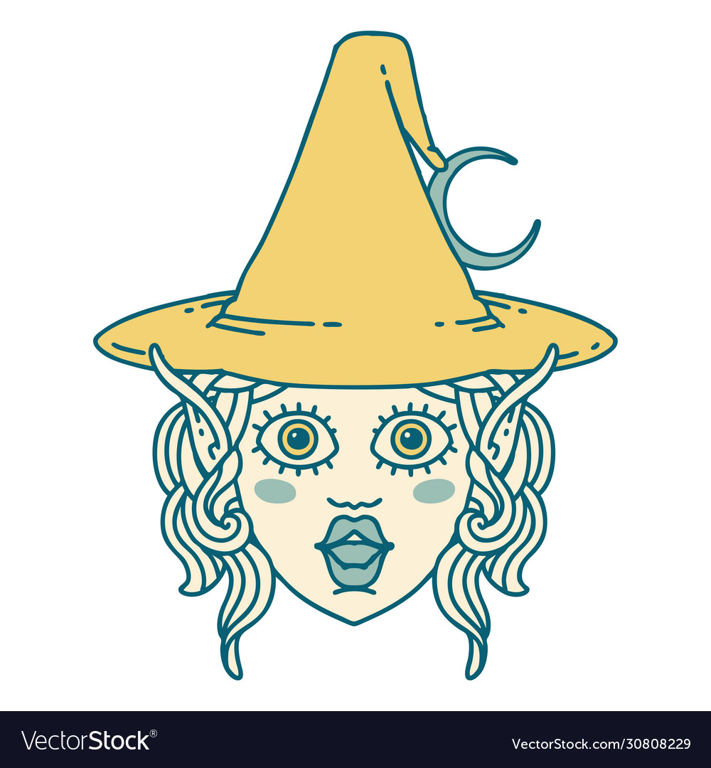 Elf Mage Character Face Royalty Free Vector Image