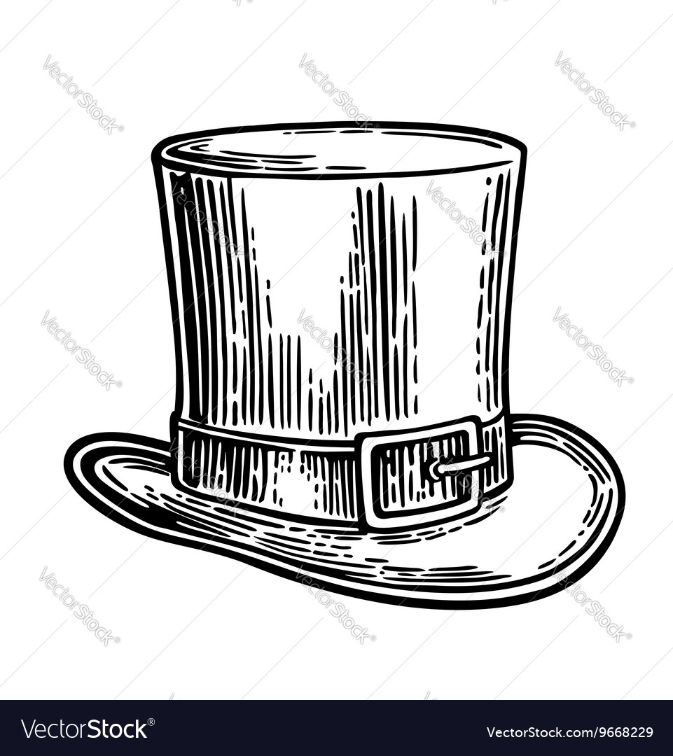 Gentlemen hat vintage engraved Royalty Free Vector Image