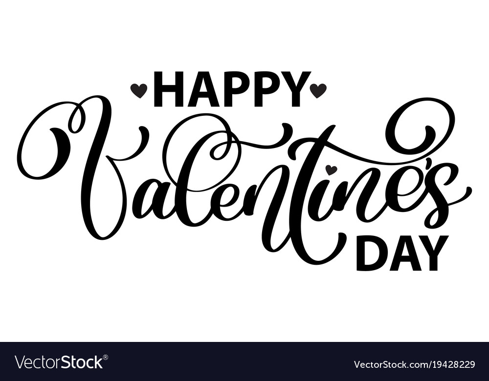 Happy valentines day typography poster Royalty Free Vector