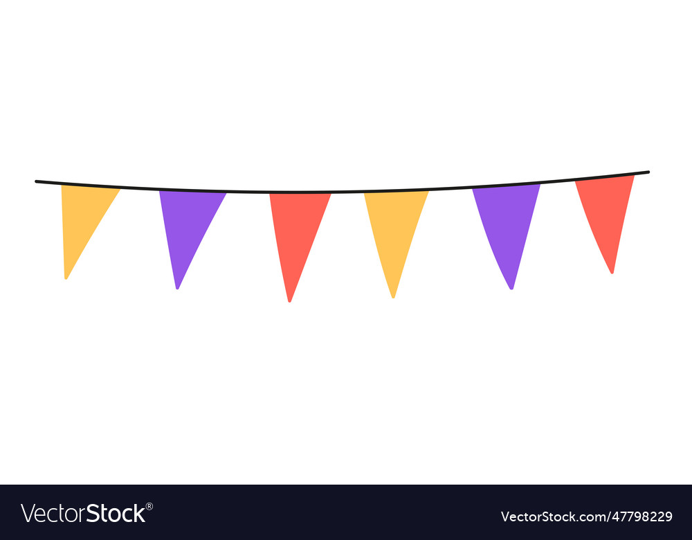 Holiday bunting garland line anniversary party Vector Image