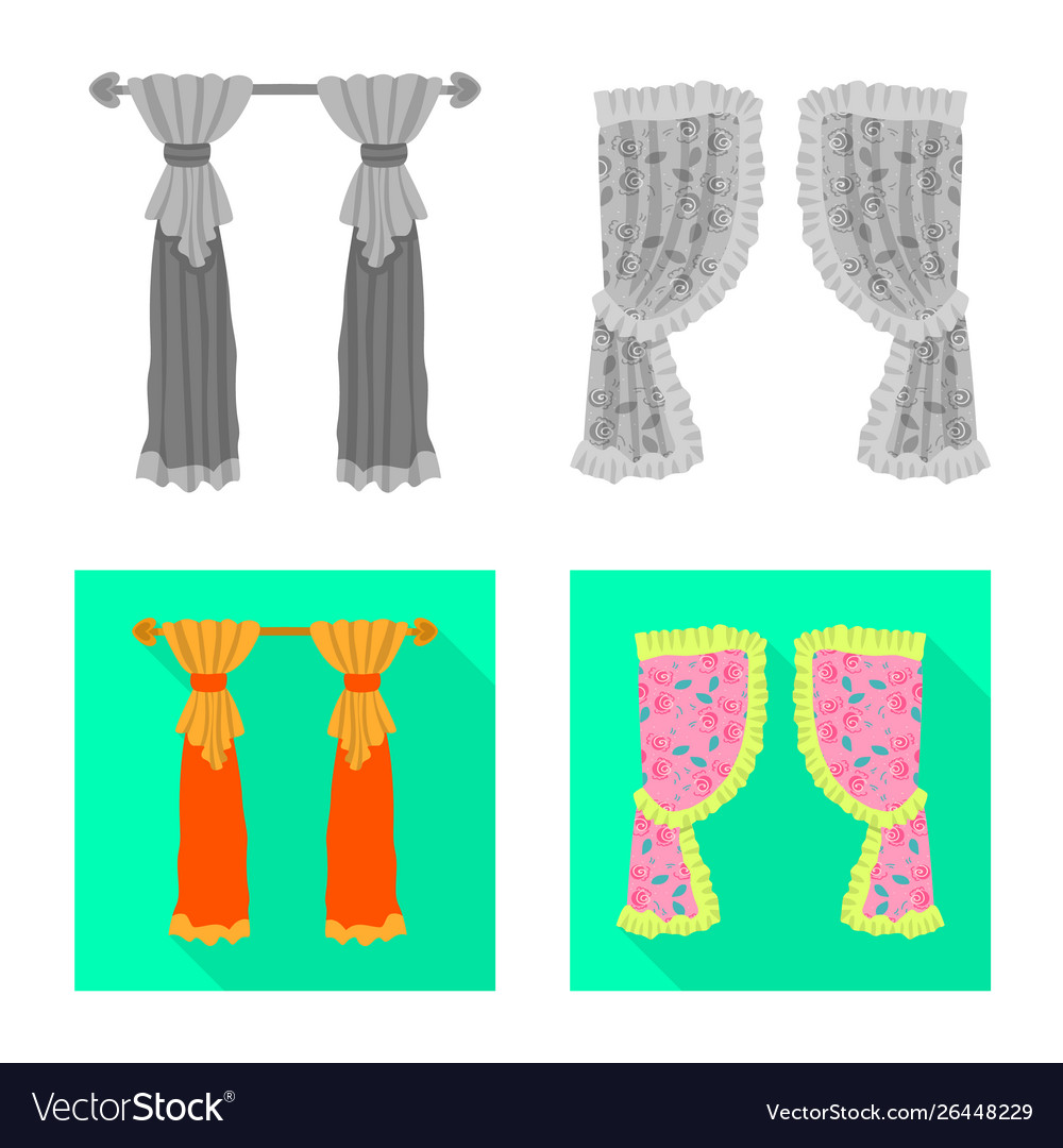 Isolated Object Curtains And Drapes Sign Vector Image