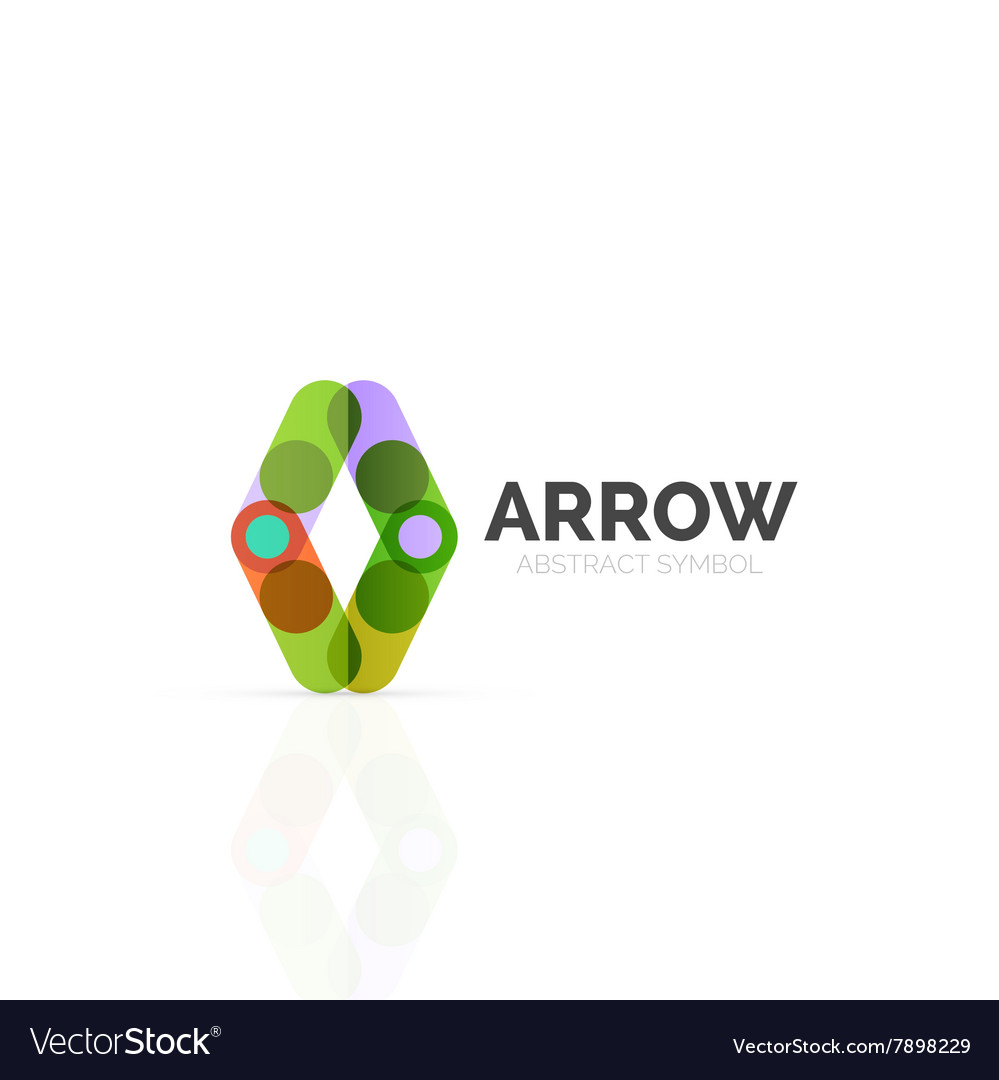 Linear arrow abstract logo connected multicolored