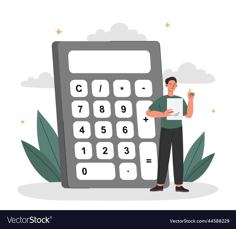 Man Calculating with Calculator