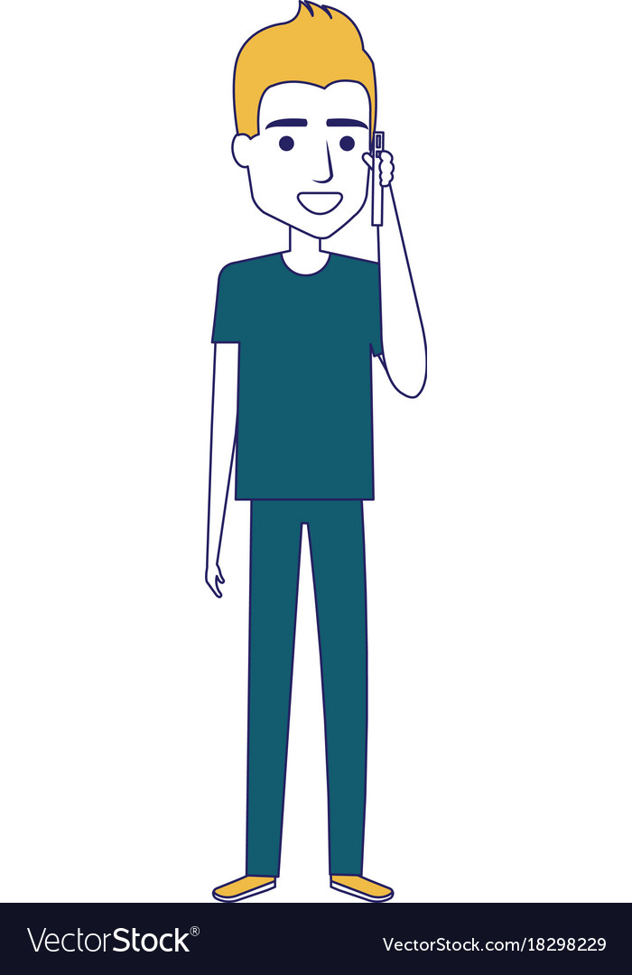 Man calling with smartphone