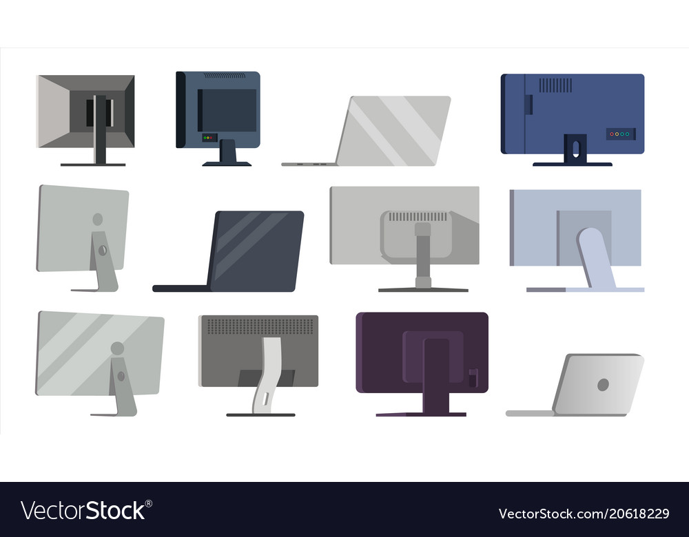 Monitor set different types modern Royalty Free Vector Image