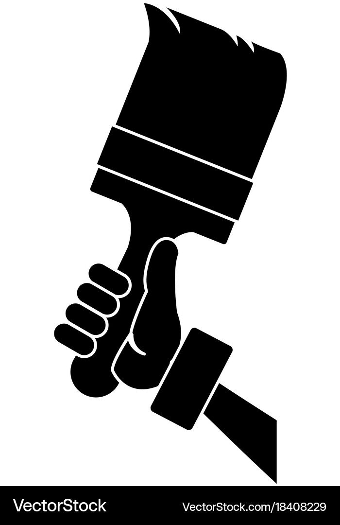 Paint brush construction Royalty Free Vector Image