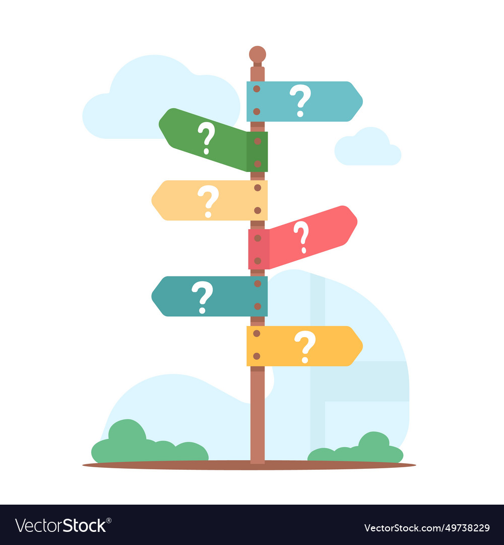 Road pointer stick with signs of different vector image Road pointer stick with signs of different